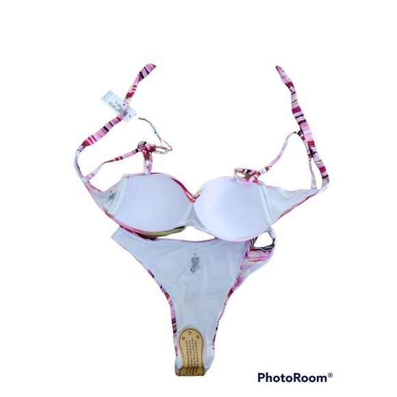 Pink Vacation 2 Piece Combo Colored Bikini Large NWT - Picture 2 of 2